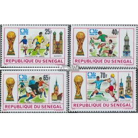 Prophila Collection Senegal 553-556 (Complete Edition) Mint NH MNH 1974 Football World Cup (Stamps for Collectors) Football