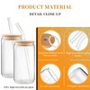 DWTS DANWEITESI Glass Cups with Lids and Straws 4 pcs,16