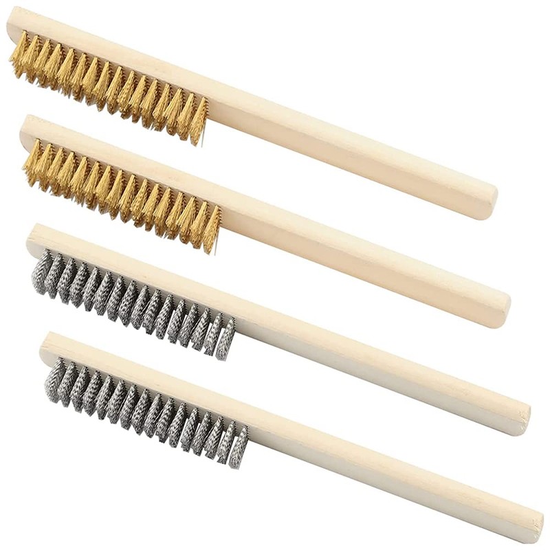 CENPEK Mini Wire Brush, Brass Brush Set, Steel Brass Nylon