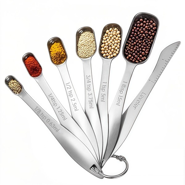 Heavy Duty Stainless Steel Metal Measuring Spoons for Dry or