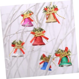 Ciieeo 12 Pcs Large Plastic Jingle Bells for Christmas Tree Decoration Festive Hanging Ornaments with Merry Christmas Letters Xmas Bells for Home