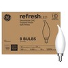 GE Refresh LED Light Bulbs, 60W, Daylight Candle Lights, Frosted