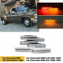 ZTT For 1988-91 Chevy GMC R/V 30 3500 Trucks w/Dually Bed 6X Clear Side Marker Light