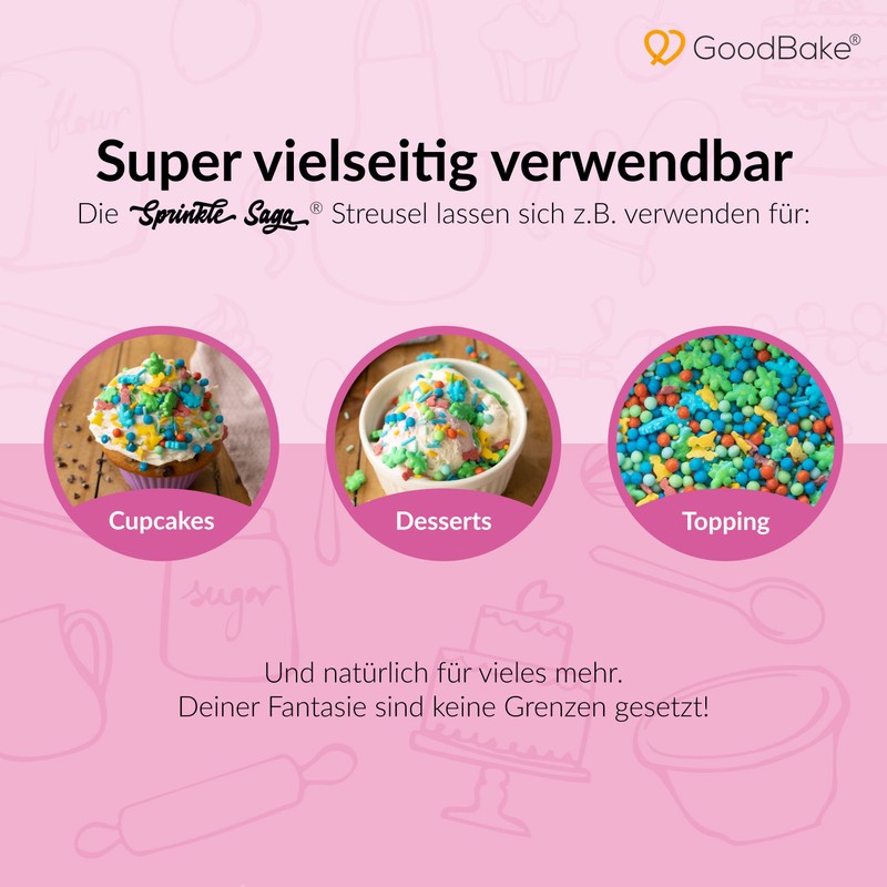 GoodBake Sprinkle Saga "Dinomania" Sprinkle Mix (227 g) - Colourful