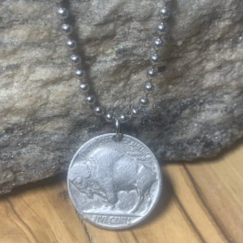 HistoryWear Vintage US Buffalo Nickel Unisex Necklace Chief Coin Pendant Great Gift