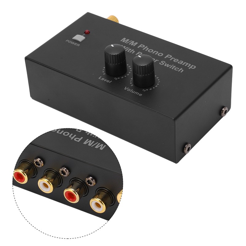 Phono Preamp RCA L R Input Output Level Turntable Volume