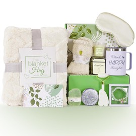 11 cestas de regalo de cumpleaños para mujeres, cesta de regalo de cuidado personal de spa relajante | Paquete de cuidado con manta y vaso de lujo, regalos para después de la cirugía, regalos para pensar en ti para ella