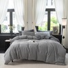 Warm Moment Reversible Duvet Cover Set 100% Washed Cotton Dark