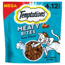 Temptations Meaty Bites Savory and Soft Cat Treats, Tuna Flavor, 4.12 oz. Pouch