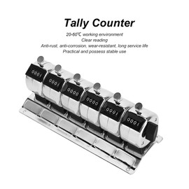 0 to 9999 Manual Tally Counter Metal Mechanical Counter 4Digit Conjoined 6 Units Pitch Click Counter
