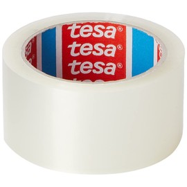 tesapack Packing Tape, Strong Packaging Tape for Medium to Heavy Parcels and Boxes, 66 m x 50 mm - Clear