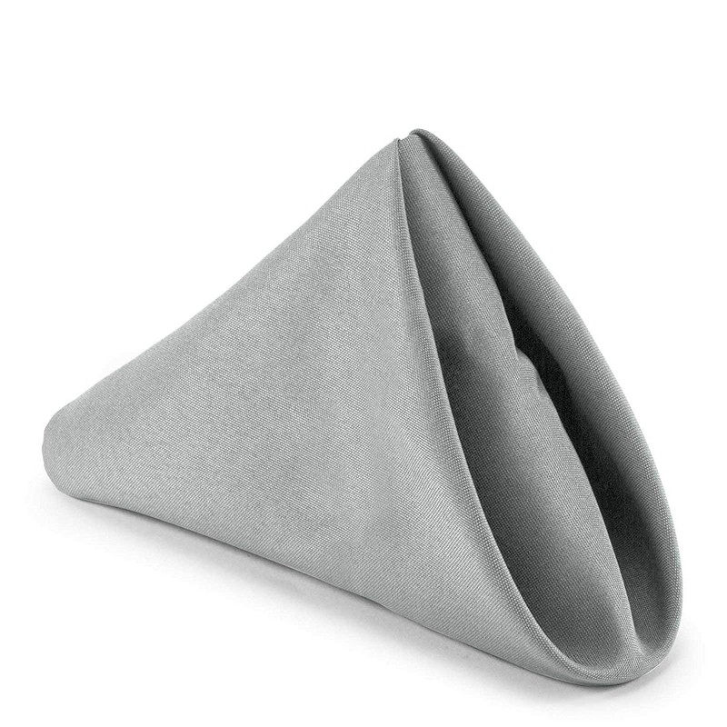 WedDecor 20 Inch Silver Cotton Polyester Table Napkin for Home,