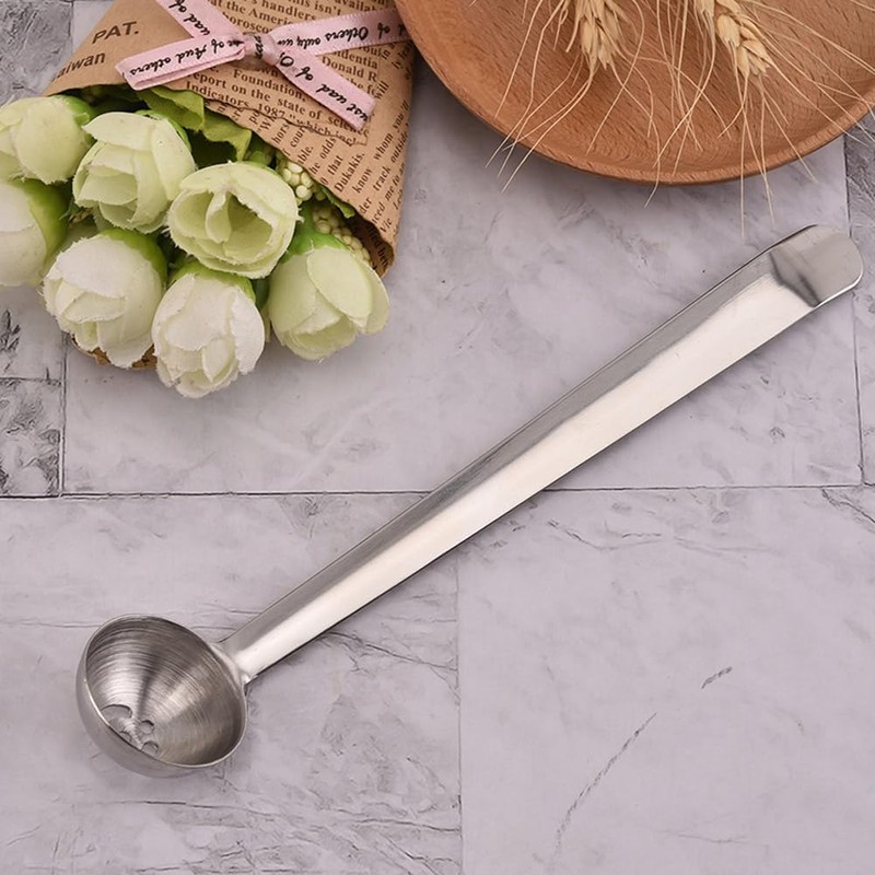 Olive Spoon, Strainer Stainless Steel Cherry Spoon with Drain Hole