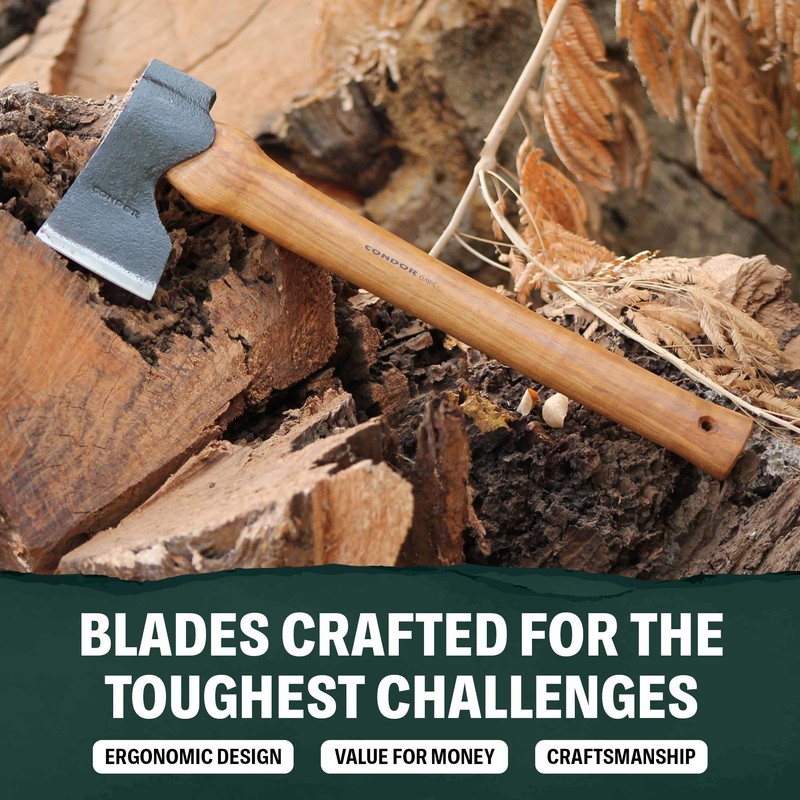 Condor Tool & Knife Woodworker Axe 1.5 Lb W/Leather Sheath