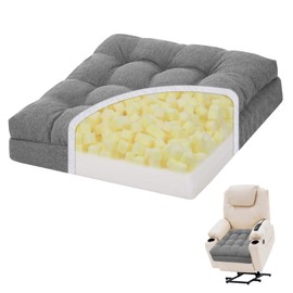 baibu Recliner Cushions for Elderly, 20x20x5In Thick Dual-Layer Patent Design Memory Foam Seat Cushions for Couches, Armchair, Wheelchair for Easy to Stand Up & Reduce Hip & Lumbar Pain, Dark Grey, 1P