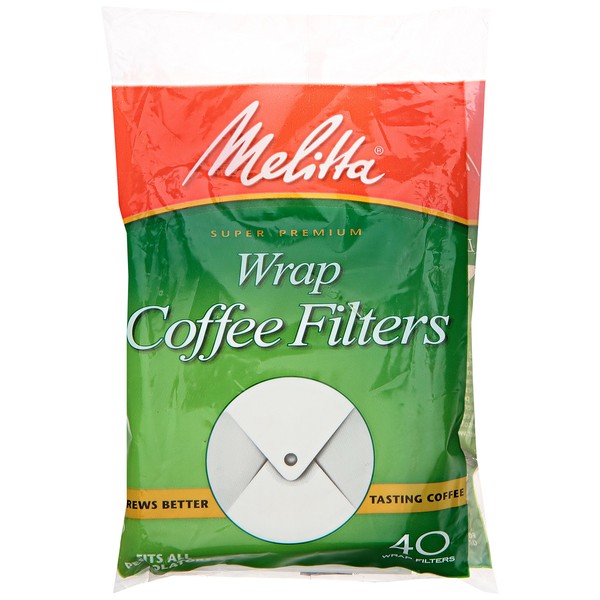 Melitta Disposable Coffee Filter, Large, 40 ct, white (130141)