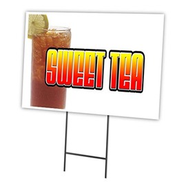 Sweet Tea 12"x16" Yard Sign & Stake Outdoor Plastic coroplast Window