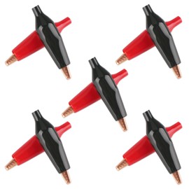DROK 10 pcs Alligator Clips Clamps, Pure Copper Crocodile Alligator Jumper Electric Test Clips Helper with Protective Insulation Cover