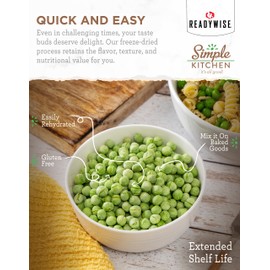 READYWISE - Simple Kitchen, Freeze-Dried Peas, 17 Servings, MRE, Emergency Food Supply, Gluten Free, Peas, Canned Vegetables, Freeze Dried Food, Canned Peas, Camping, Survival Food, #10 Can