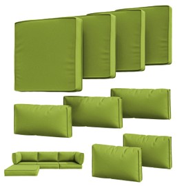 Tounosnt 9Pcs Outdoor Chair Cushions Covers Waterproof Anti-Fading for 5 Pack Patio Set Cushion Slipcovers, Outdoor Furniture Protector Cover Replacement(Cover Only)