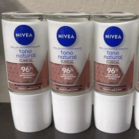 NIVEA 3X Nivea Desodorante Tono Natural Deo Mujer Clinical 96h Roll-on Deodorant NEW!