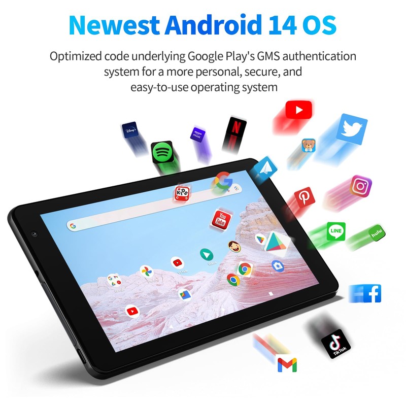 PRITOM 7 Inch Android 14 Tablet PC with 8GB RAM
