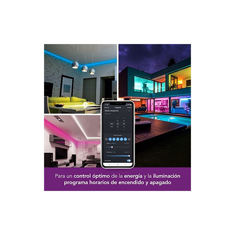 Lloyd's LC-1326 Tira LED Inteligente 5M, RGB Multicolor, Compatible con