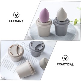 Ciieeo 8pcs Portable Powder Puff Storage Box Elegant Makeup Sponge Holder for Drying and Protecting Made from
