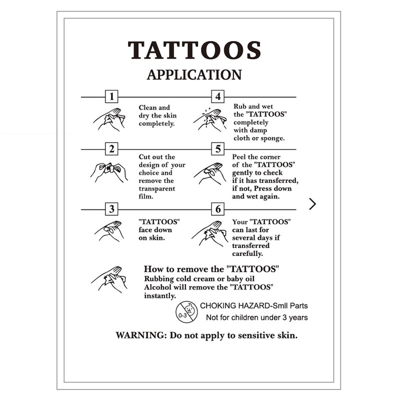 Dopetattoo Tattoo design 6 Sheets Temporary Tattoos Hand Skeleton Tattoo