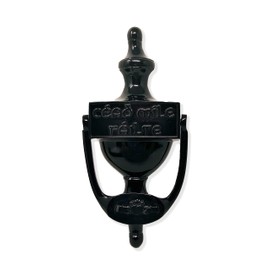 Exclusively Irish Claddagh Door Knocker for Front Door Cead Mile Failte Brass Knocker 8" Welcome Gift Ireland Home Décor (Black Brass)