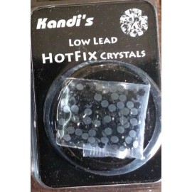 BREWER KANDI'S LOW LEAD HOT FIX CRYSTALS - 3MM - 288PCS - CHRYSTAL, LIGHT AQUA OR JET - 3MM- JET
