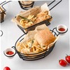 Ciieeo 1Pc Stainless Steel Frying Basket Black French Fries Container