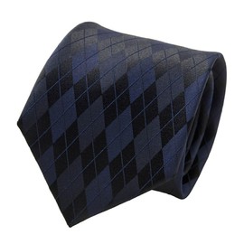 Ojier Men's Necktie, 100% Silk, Jacquard Tie, Regular Tie, Argyle Gift, Business, Stylish, 3.1 inches (8 cm) Width, 08: navy