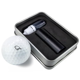 Golf Ball Marker Stamp with TiteSeal™ Technology - Birdie - Metallic Box with Golf Ball Stamp + Refill Ink Bottle - Black