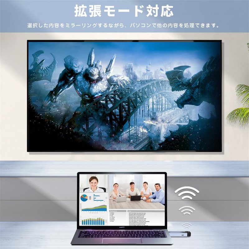 Wireless HDMI Transmitter and Receiver Set, Small, 2.4G/5Gb/50M/HD1080P Resolution, Supports