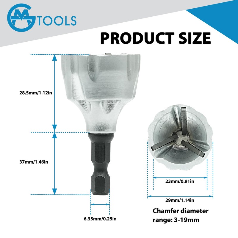 GMTOOLS Deburring External Chamfer Tool with YG8 Carbide Blade, Deburring