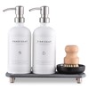 [Luxury] Kitchen Soap Dispenser Set - 16OZ White Glass Bottle,