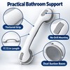 17-Inch No-Drill Bathroom Grab Bar with Footrest – Anti-Slip Shower