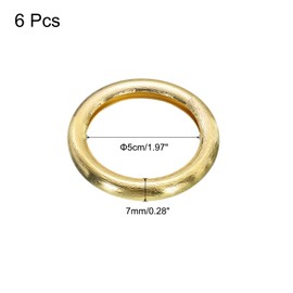 sourcing map 6Pcs Napkin Rings, Round Napkin Holders Buckles Serviette Metal Ring for Table Decoration Adornment Wedding Party, Gold Tone