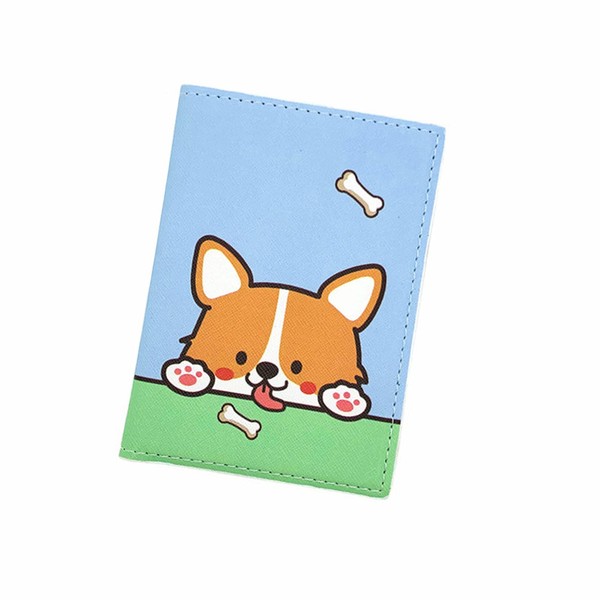 Passport Cover Leather Passport Holder Cute Dog Pattern Passport Case