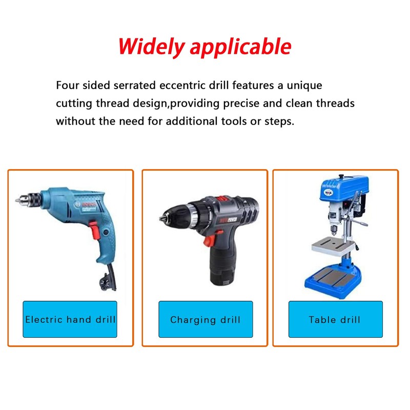 High Strength Eccentric Twist Drill Bit,for Stone,Glass,Concrete,Wood,Brick,Metal,Four Blade Serrated Drill