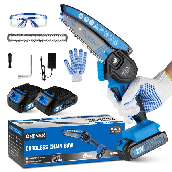 Mini Chainsaw 6 inch Cordless - Electric Battery Powered Chainsaw