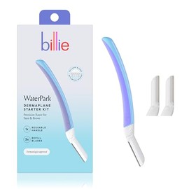 Billie - Kit de inicio Dermaplane - Mango reutilizable + 3 cuchillas de repuesto - Elimina el vello facial + cejas de forma perfecta - Aprobado por de