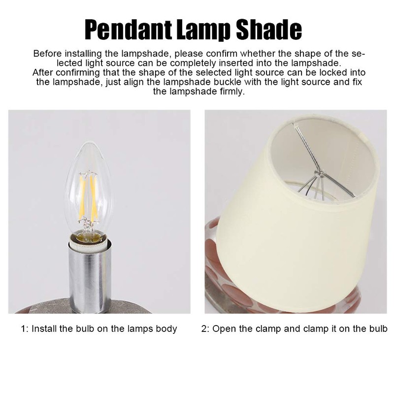 Hapivida 6Pcs Chandelier Lampshade, Household Modern E14 Clip On Fabric