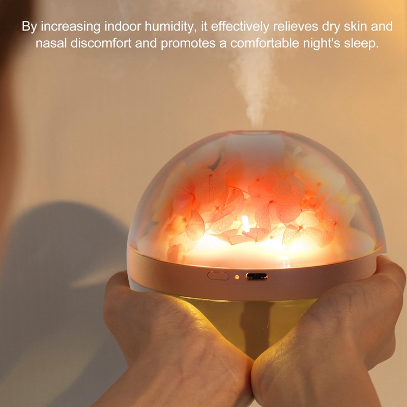 Essential Oil Diffuser Mini LED 270ml Pink Eternal Flower Aroma