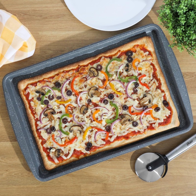 Oster Greystone 3 Piece Carbon Steel Nonstick Kitchen Baking Pans/Cookie