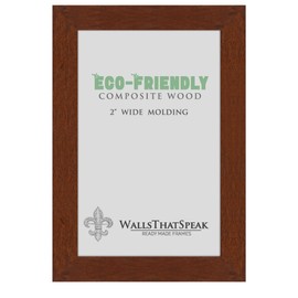 wallsthatspeak 14x27 Dark Walnut Rustic Pine Picture Frame for Posters Puzzles or Artwork, 2-Inch Wide Border Moulding Photo Frames