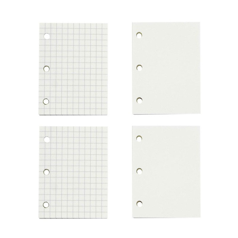 4 PCS Mini 3-Ring Binder Covers Notebook Refiller Insert Paper,2