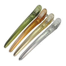 Pack of 4 Hair Clips Professional Section Clips Hairdresser and Compartments, Non-Slip Hair Clips with Duck Beak and Non-Slip Teeth, Hair Cutting Clips for Hairdressing Salon and Home (Four Colours)