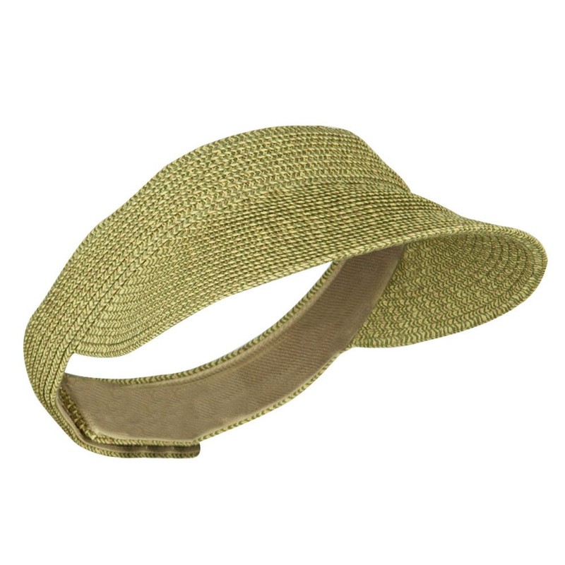 UPF 50+ Tweed Poly Braid Gardening Visor - Green OSFM